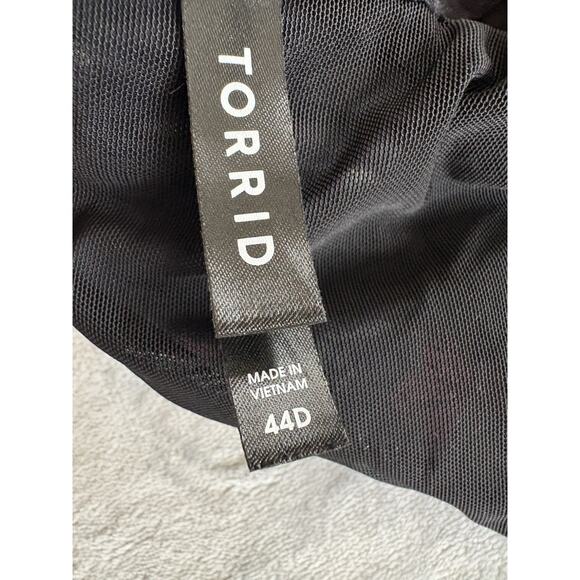 Torrid Bra 44D Boost Plunge Black Colorful Butterfly Padded Cris-Cross Front - Picture 4 of 5